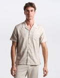 Tech Linen Camp Collar - Beige (The Shoreline)