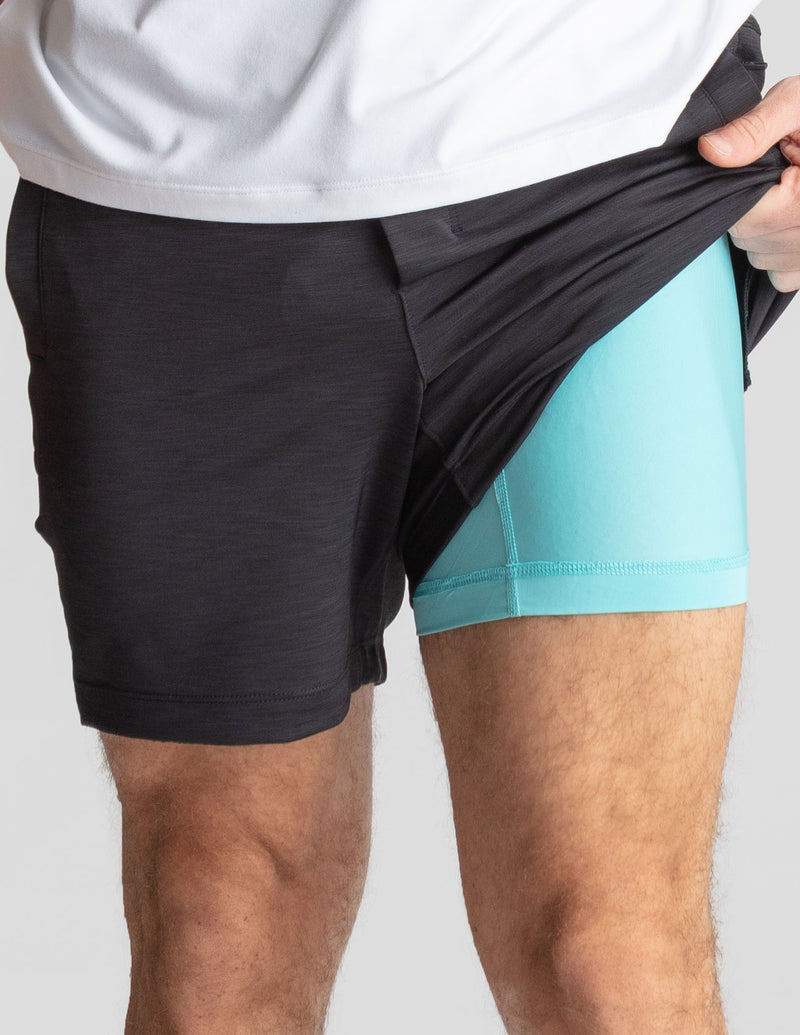 Black Label Gym Shorts - Black Heather (The Shortal Kombats)