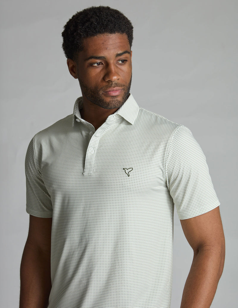 NoFlop Golf Polo - Oatmeal Bowtie (The Jon Daily)