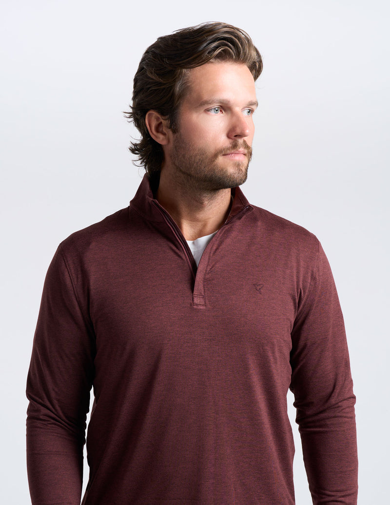 Quarter Zip - Maroon Heather (The Scarlet Layer)