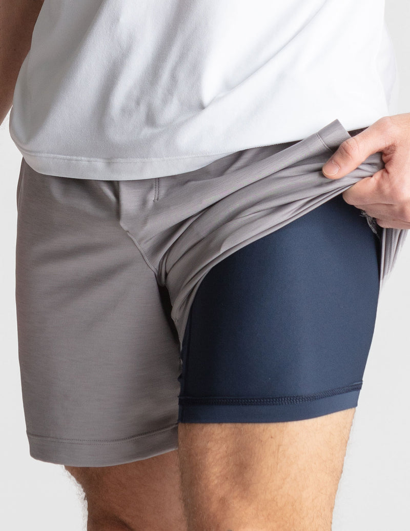 Black Label Gym Shorts - Gray Heather (The Kung Pow-ers)