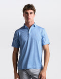 NoFlop Golf Polo - Blue Houndstooth (The Diplomat)