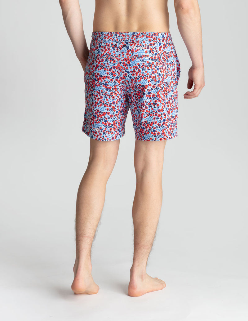 Swim Shorts - Blue &amp; Red Flower (Yachtstock '77)