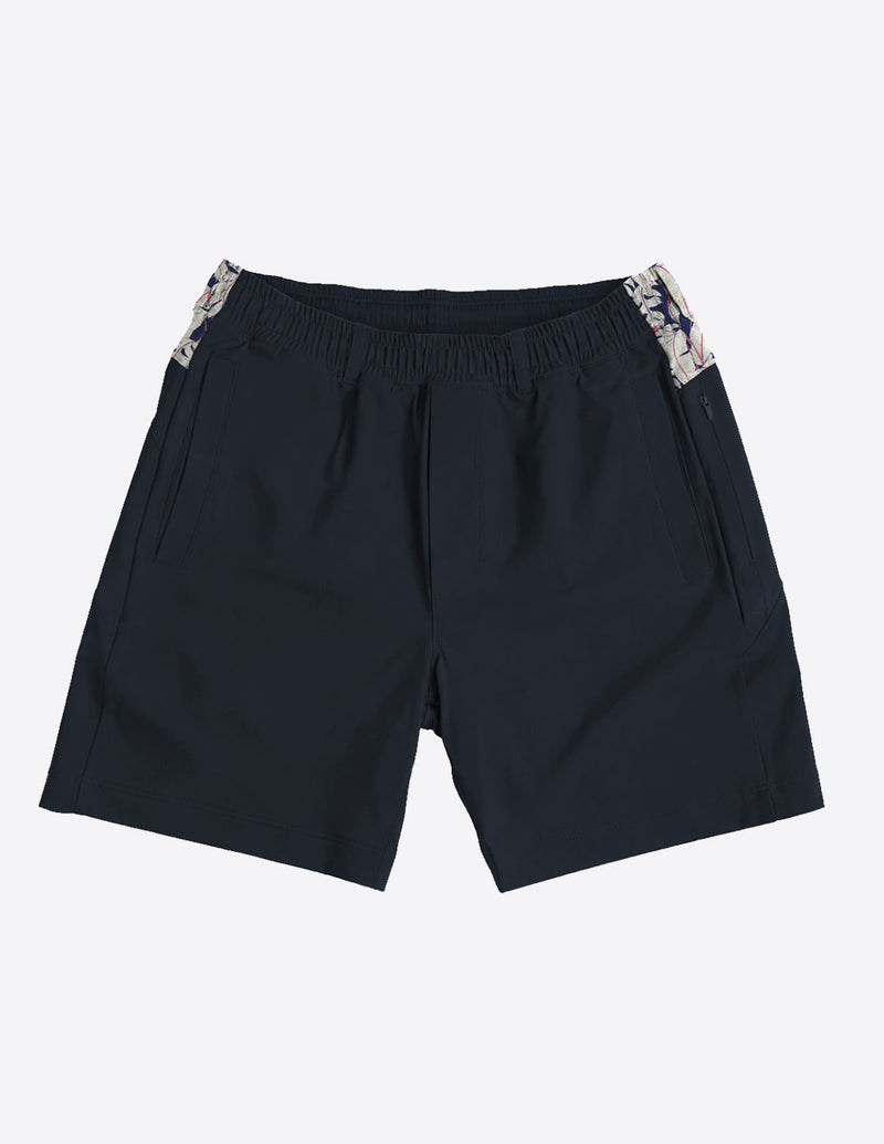 3 in 1 Khaki Shorts - Navy &amp; Royal Ferns (Osmunda the Greats)