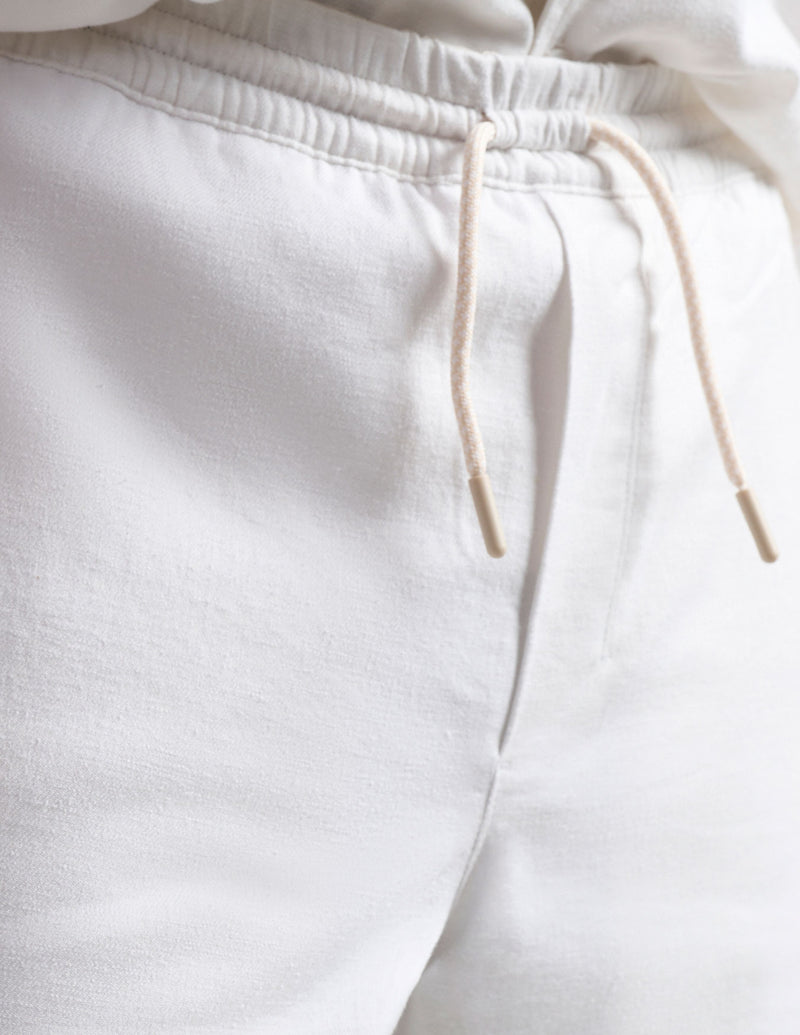 Tech Linen Shorts - White (The John Linens)